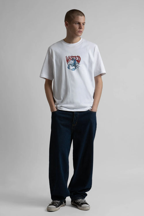 TEE SHIRT HOMME WASTED - ROUGE SUR BLANC